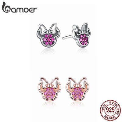 Bamoer Bông Tai bạc 925 Đính Đá zircon Lấp Lánh
