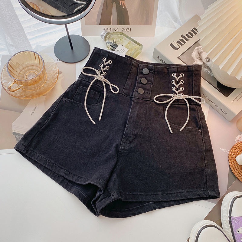 Quần Short Jeans Nữ Lưng Cao Ống Rộng Thời Trang Hàn