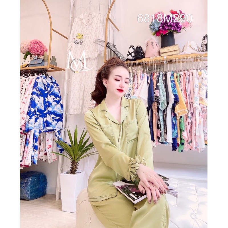 Bộ pịjama Tay Dài Quần Dài Lụa cao cấp Mai Ngô