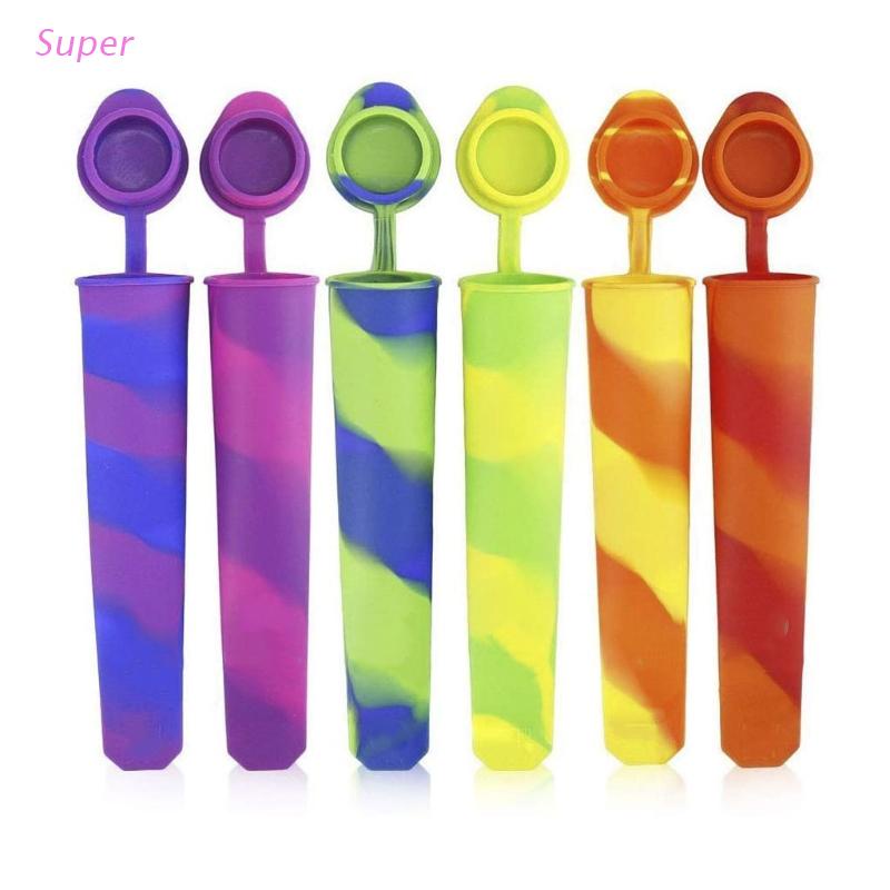 Set 6 khuôn làm kem que bằng silicone tiện dụng