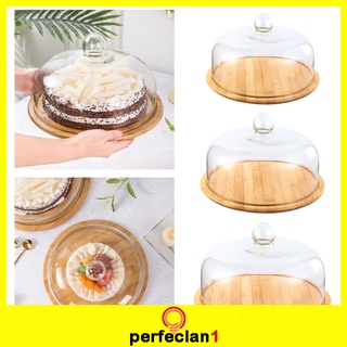 [Perfeclan1] Khay Đựng Bánh Có Nắp Đậy Thủy Tinh Phong Cách Bắc Âu