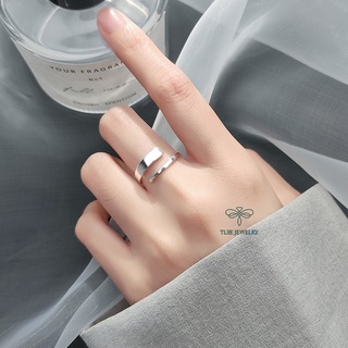 Nhẫn bạc unisex TLEE vát basic cá tính TLEE JEWELRY A0289