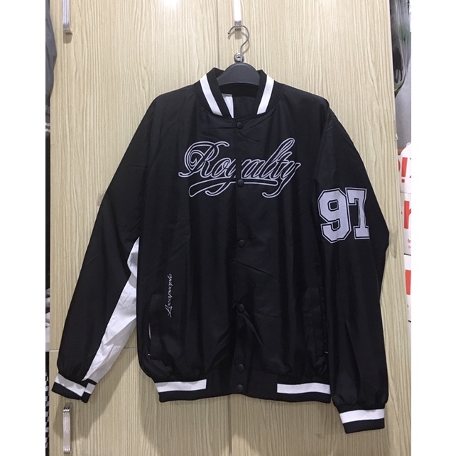 Áo Bomber Unisex Dáng Rộng Royalty Chất GIÓ 2 Lớp Dày Dặn Cao Cấp,Áo Khoác Bóng Chày Nam Nữ Phong Cách Hàn Quốc