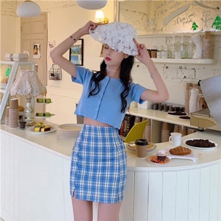 SET ÁO CROPTOP + CHÂN VÁY CARO