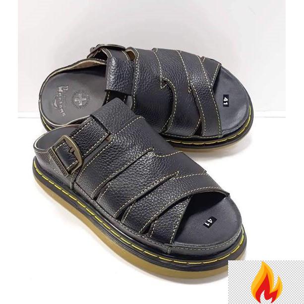 Dép nam quai ngang Doctor Dr.Martens Da Bò hàng VNXK D6 -KLNc8