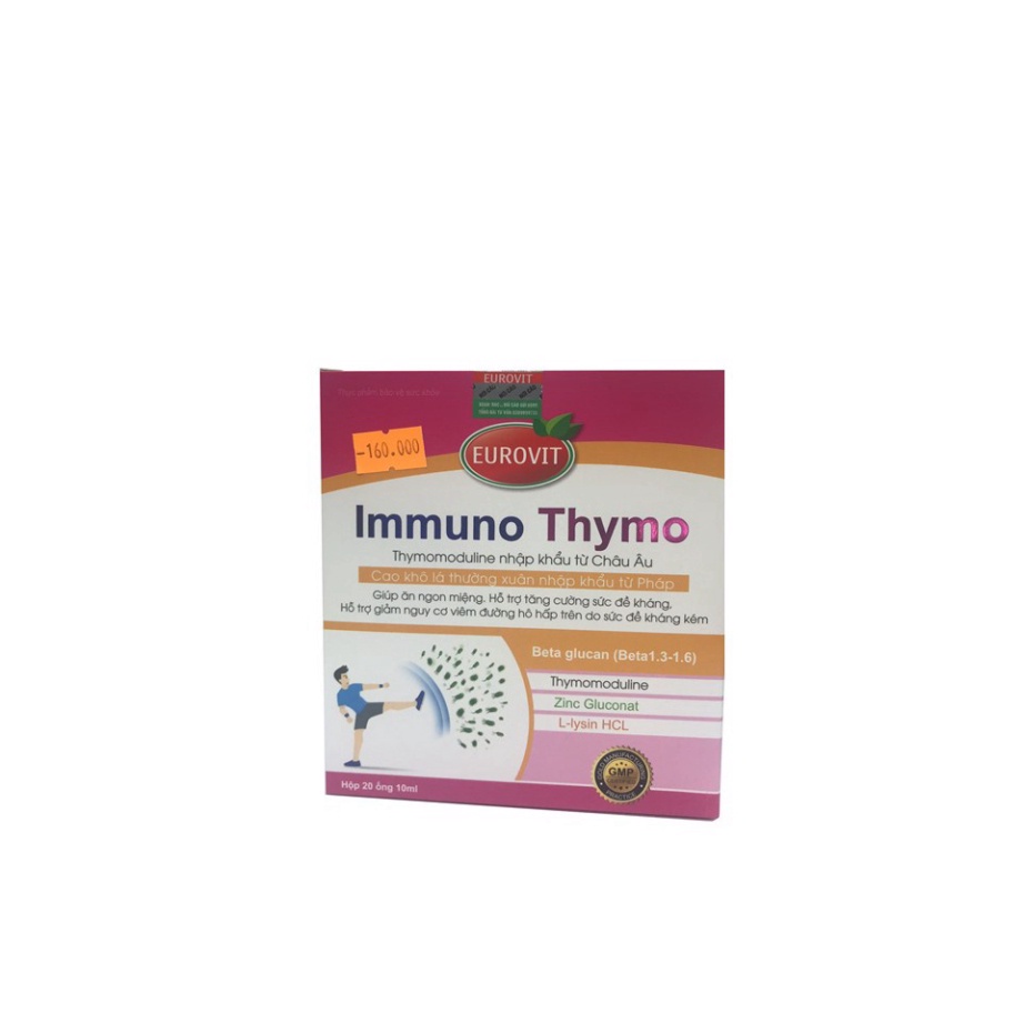 Immuno Thymo Eurovit Tăng Cường Sức Đề Kháng,Giúp Trẻ Ăn Ngon,Tiêu Hóa Khỏe Hộp 20 Ống/10ml - TP082