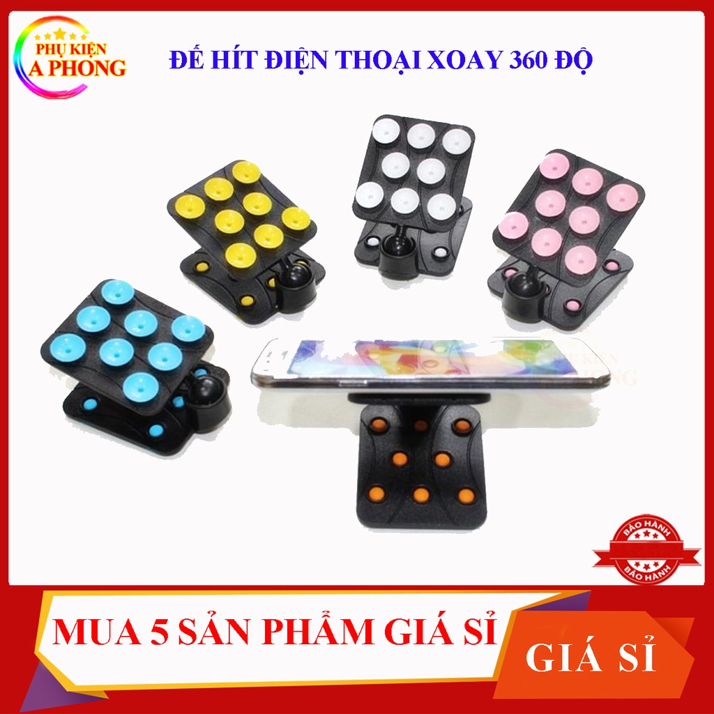 Giá đỡ điện thoại - Đế hít cao su 2 mặt xoay 360 độ nhỏ gọn, siêu tiện lợi - phukienaphong