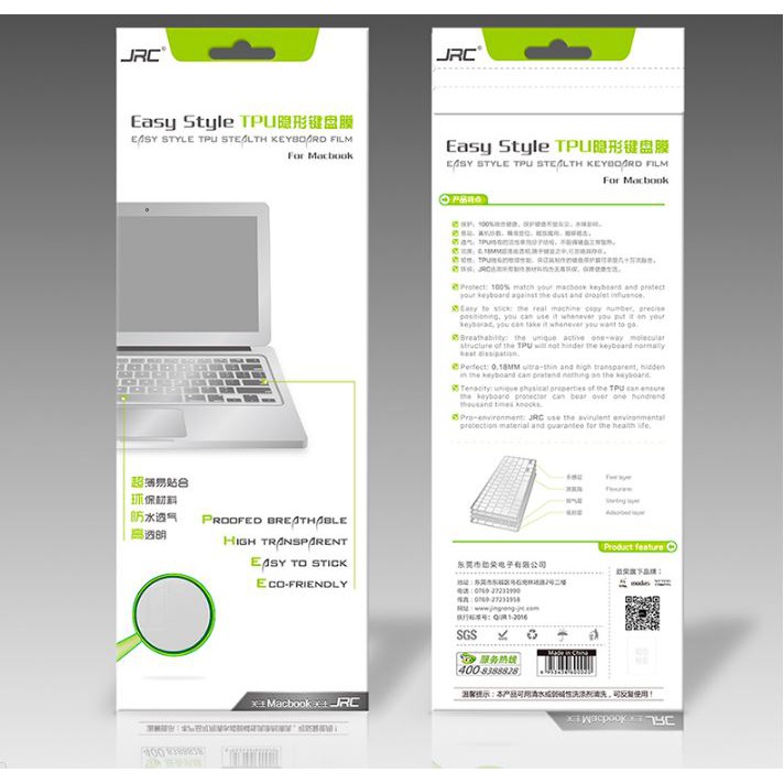 Phủ phím Macbook JRC trong suốt-Mỏng nhẹ, ôm khít bàn phím ( CHÍNH HÃNG )-Macbook air, Macbook pro, Macbook M1