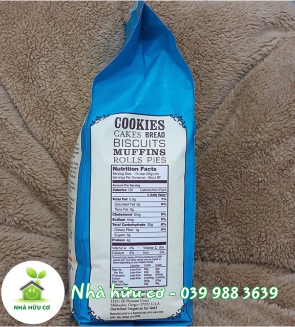 Bột mì nguyên cám/Bột mì đa dụng hữu cơ Bob's Red Mill túi zip 200g và 500g - Date: 9/2023