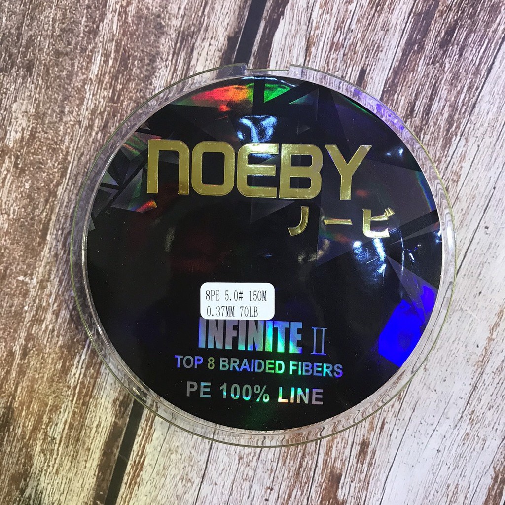 Dây dù câu cá PE Noeby Infinite II màu vàng 150m,  dù PE đan 8 lõi công nghệ Nhật Bản, dây dù câu cá lóc,chẽm