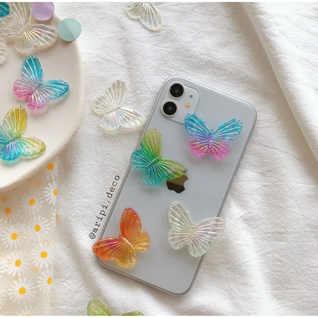 Charm bướm ánh hologram Hàn Quốc size to B101 /Nguyên liệu phụ kiện trang trí