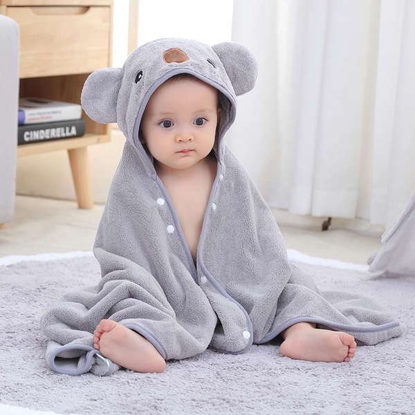 Khăn tắm cho bé, áo choàng nắp, hấp thụ nước, đồ tắm sơ sinh, khăn trẻ em mới, áo choàng tắm