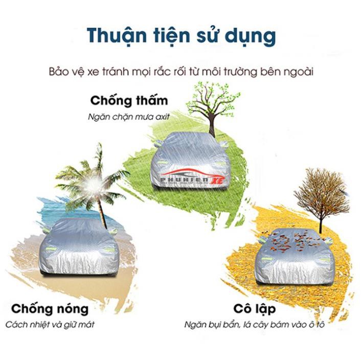 Bạt Phủ Ô Tô #VinFast Fadil CAO CẤP 3 LỚP Tráng Bạc Cách Nhiệt, Chống Nước, Chống Trộm Gương( hàng cao cấp)