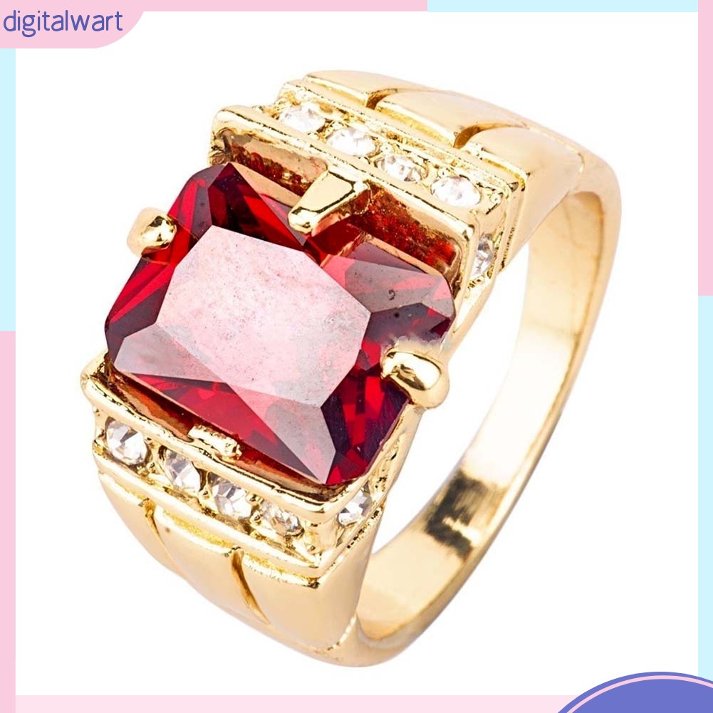 Nhẫn Mặt Vuông Đính Đá Zircon Thời Trang Sang Trọng Cho Nam