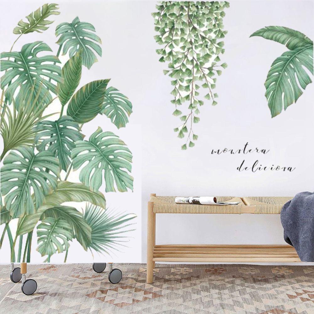 Giấy Dán Tường Họa Tiết Nhiệt Đới Trang Trí Phòng Ngủ / Phông Nền TV