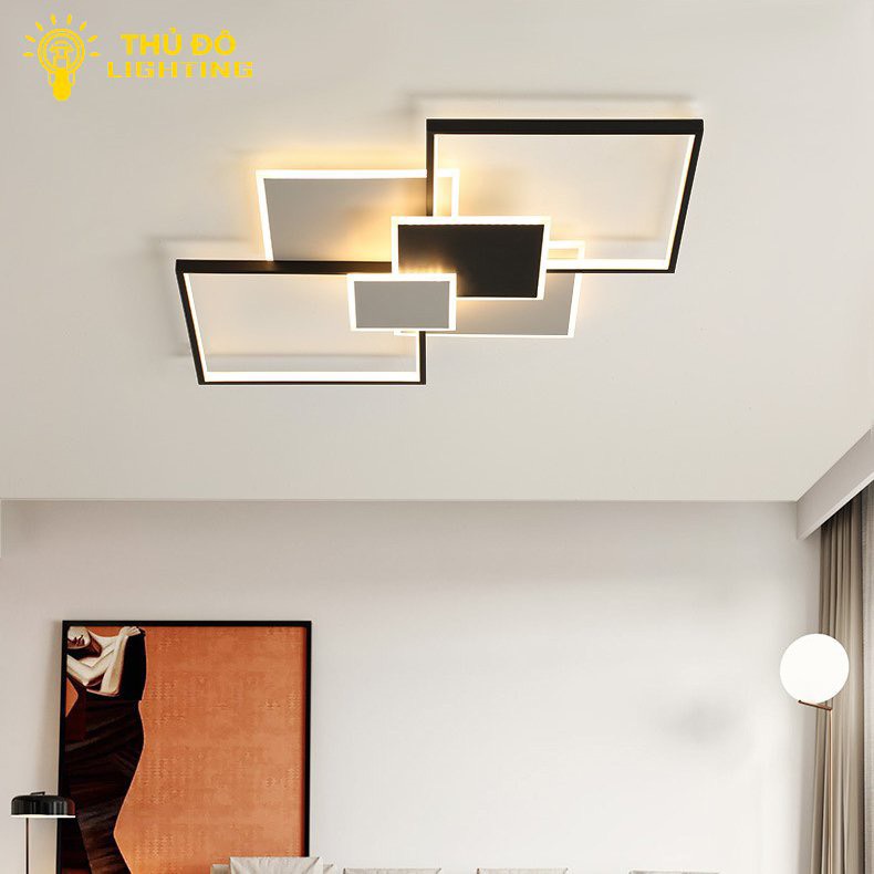 Đèn Mâm Ốp Trần Hiện Đại Trang Trí Phòng Khách Phòng Ngủ THỦ ĐÔ LIGHTING Ánh Sáng 3 Chế Độ Bảo Hành 12 Tháng D60