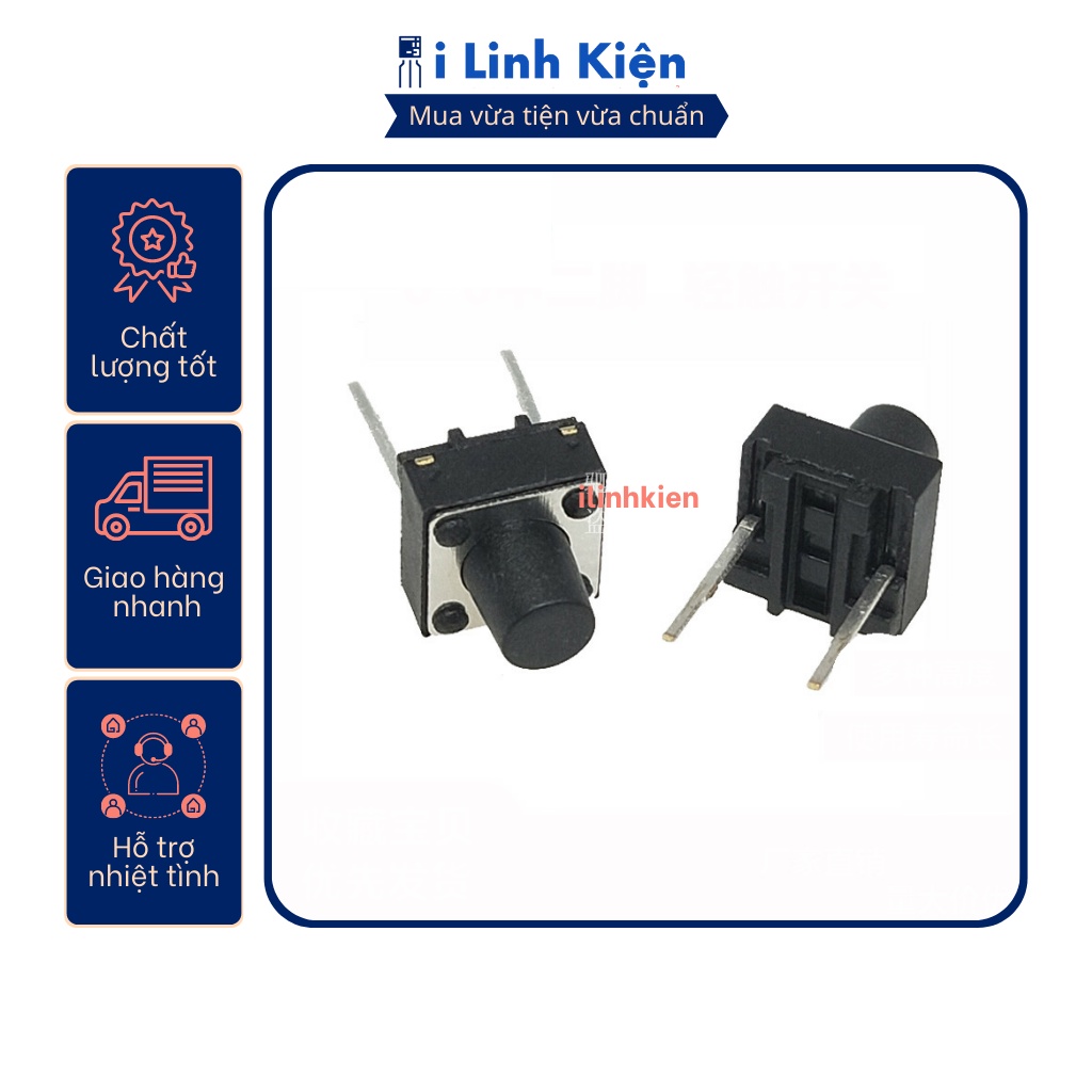 Nút nhấn 2 chân 6x6mm 2P DIP