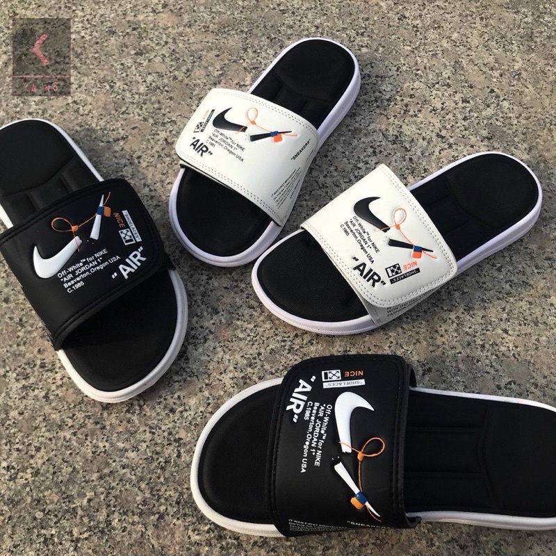 Dép quai ngang 🤞 Loại xịn - Ảnh thật 🤞 Dép quai ngang nam nữ unisex NK có tháo rời cá tính trắng đen