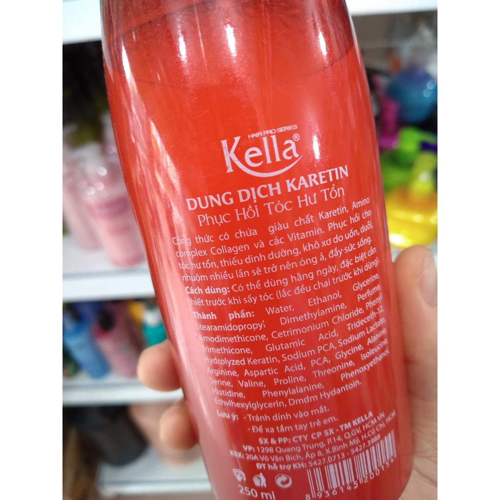 Xịt dưỡng tóc Keratin phục hồi hư tổn Kella 250ML