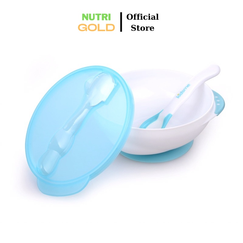 Bộ tô chống trượt Kidsme (kèm muỗng báo nhiệt) - Tô có thể cố định trong suốt bữa ăn