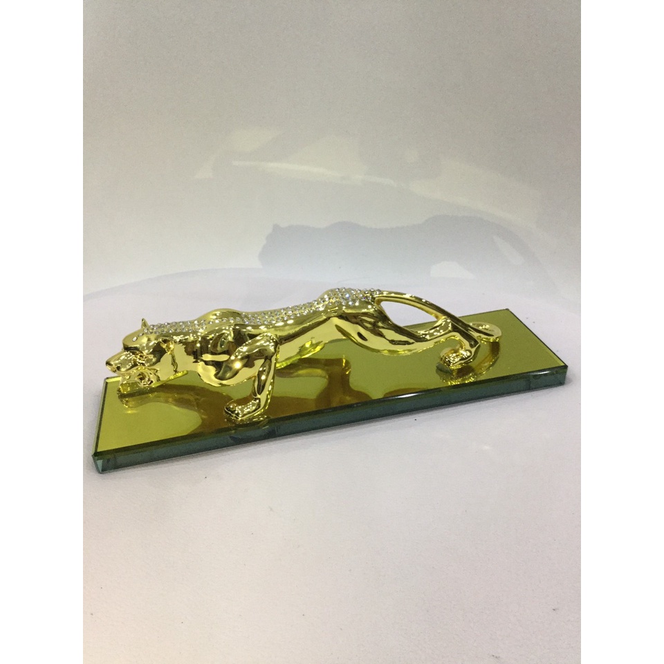 Tượng Hổ vằn đính đá phong thủy trang trí Taplo Xe hơi, Ô tô - chúa sơn lâm