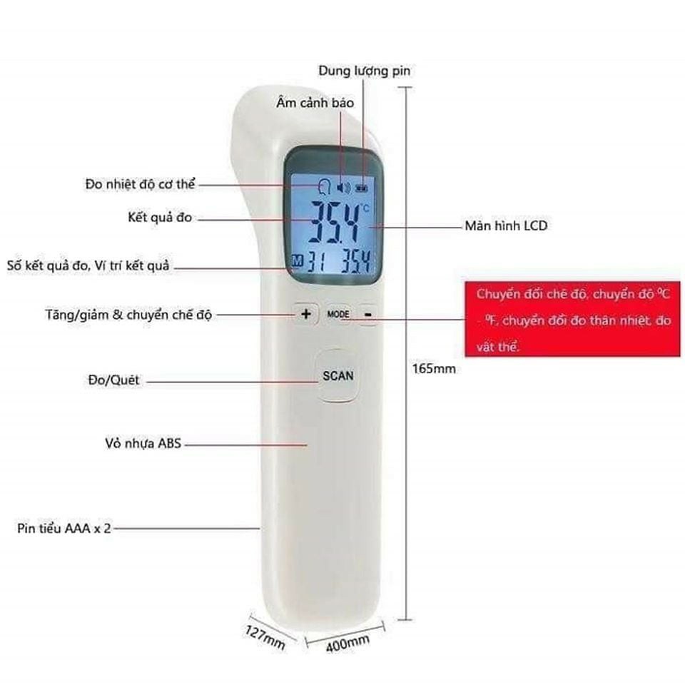 [FREESHIP] Máy Nhiệt Kế Đo Trán Hồng Ngoại Điện Tử Infrared Thermometer CK- T1803/CK-1502