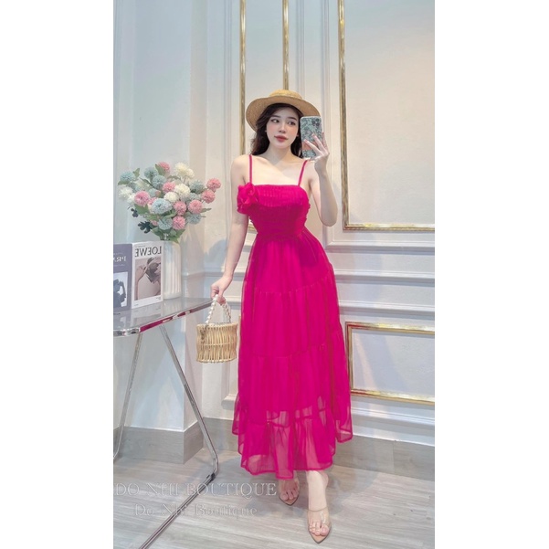 ĐẦM VOAN TƠ DÁNG DÀI NHẸ NHÀNG TIỂU THƯ SANG CHẢNH PU THỜI TRANG HHP 2022