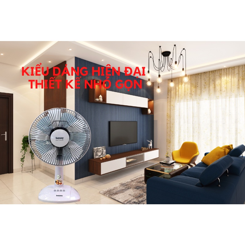 Quạt Bàn Benny BFT-30GY - Màu Xám - Hàng Chính Hãng - BFT30GY / BFT30 / BFT-30 / 45W / Cánh 30cm