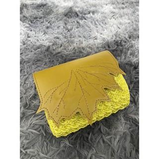 Ví cầm tay handmade phối da