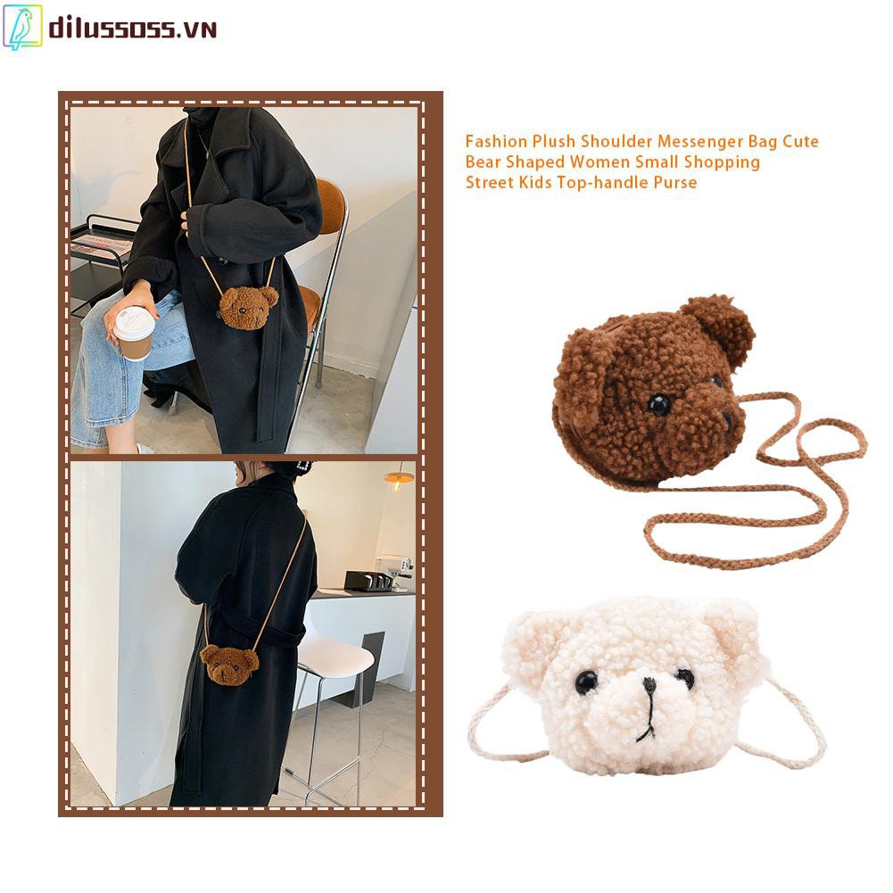 Túi Đeo Chéo Hình Gấu Nhồi Bông Xinh Xắn