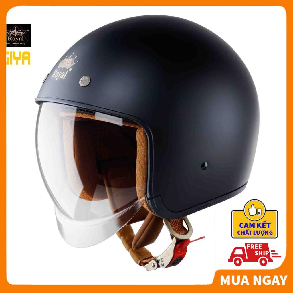 Mũ bảo hiểm 3/4 Royal M139 màu đen nhám có kính âm size M L XL