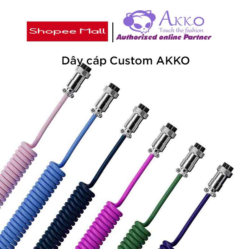 Dây cáp custom AKKO USB Type C (Matcha Red Bean / OceanStar / Midnight / Macaw / Neon)