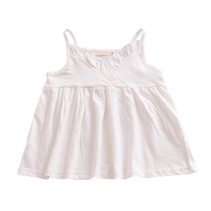 Áo hai dây dáng babydoll vạt đắp đáng yêu cho bé gái