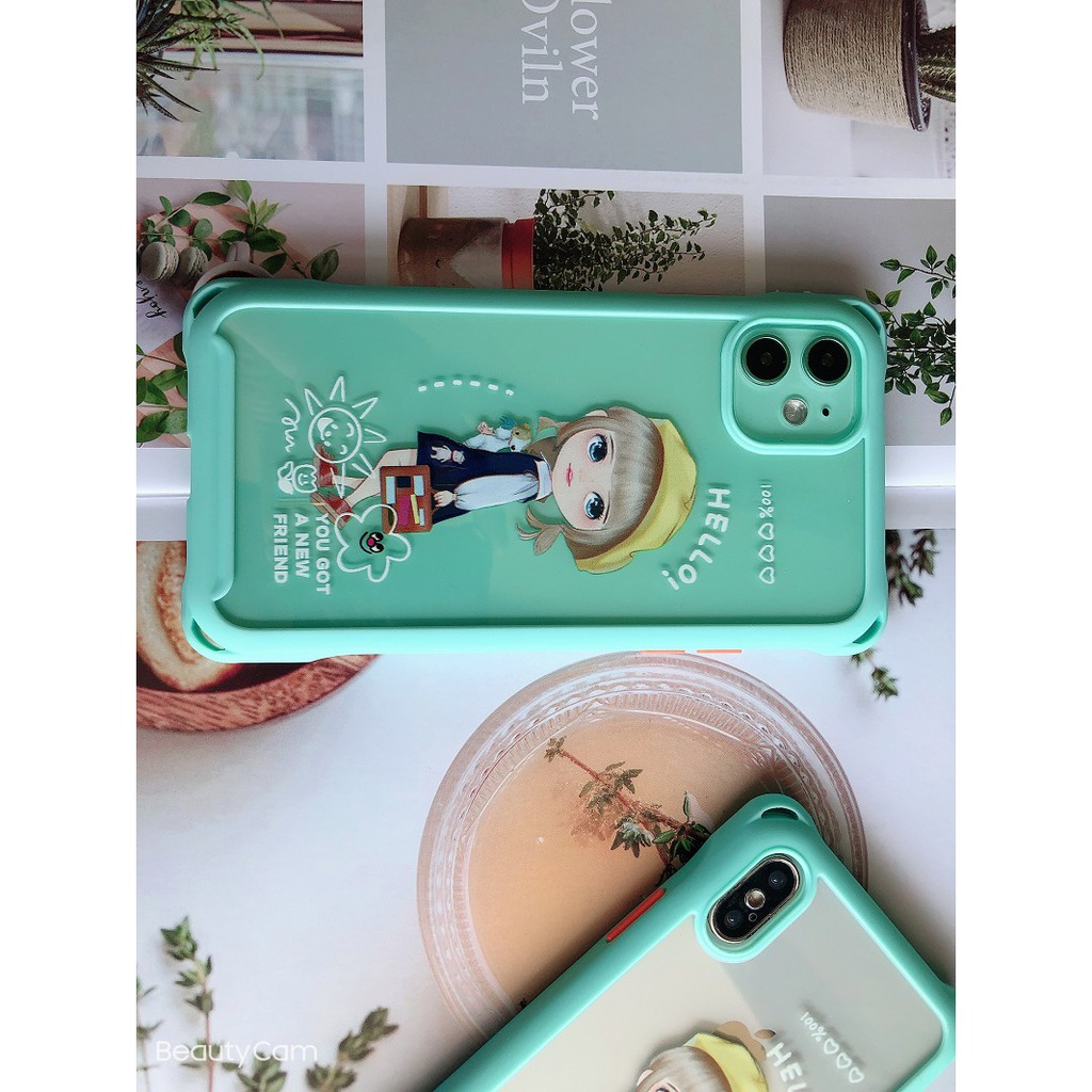 Ốp Lưng iPhone chống sốc viền xanh phối baby Full case 6/6s/6plus/7/8/7plus/8plus/x/xs/xsmax/11/11promax - CocoShop