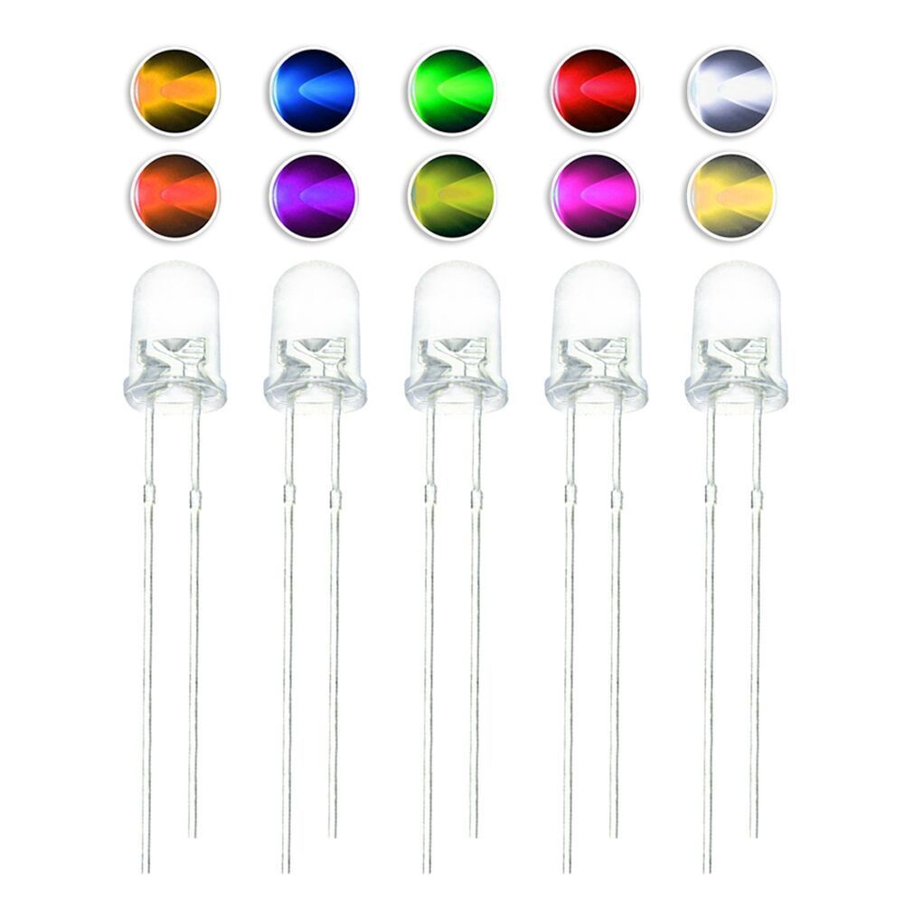 Set 100 điốt đèn led f3 / 3mm nhiều màu sắc chuyên dụng chất lượng cao