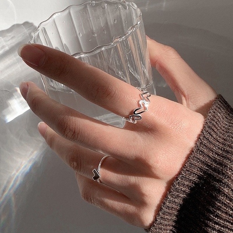 Nhẫn thiết kế kiểu hở hình trái tim thời trang sang trọng 211016