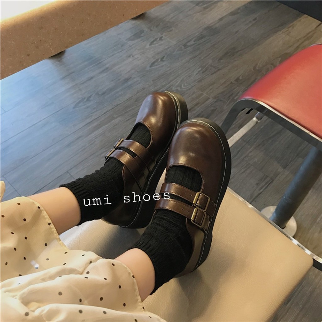 [CÓ SẮN] Giày oxford lolita vintage 2 quai cài đơn giản màu nâu/đen cá tính trẻ trung mới xinh đẹp rẻ đế bằng 2021 hot | BigBuy360 - bigbuy360.vn