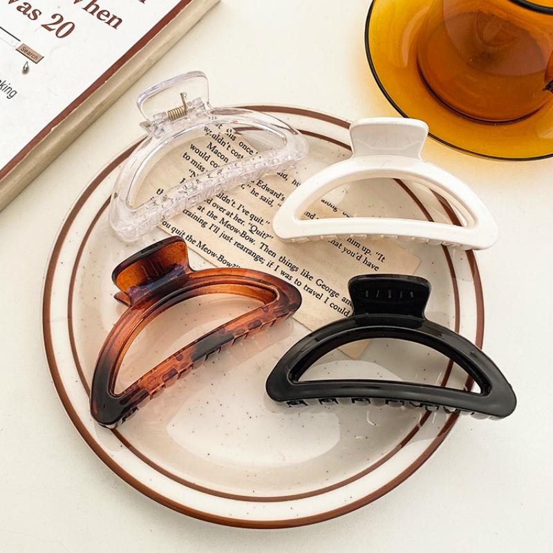 Kẹp tóc bản to trong suốt phong cách Hàn Quốc