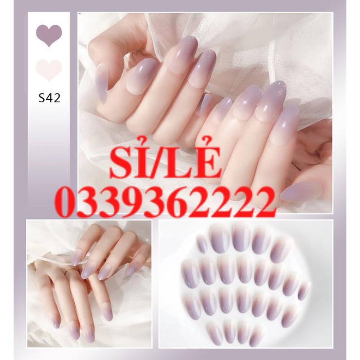 Bộ 24 móng giả họa tiết 3D nổi chống nước Dán Móng Trang Trí Nghệ Thuật mĩ phẩm nội địa trung