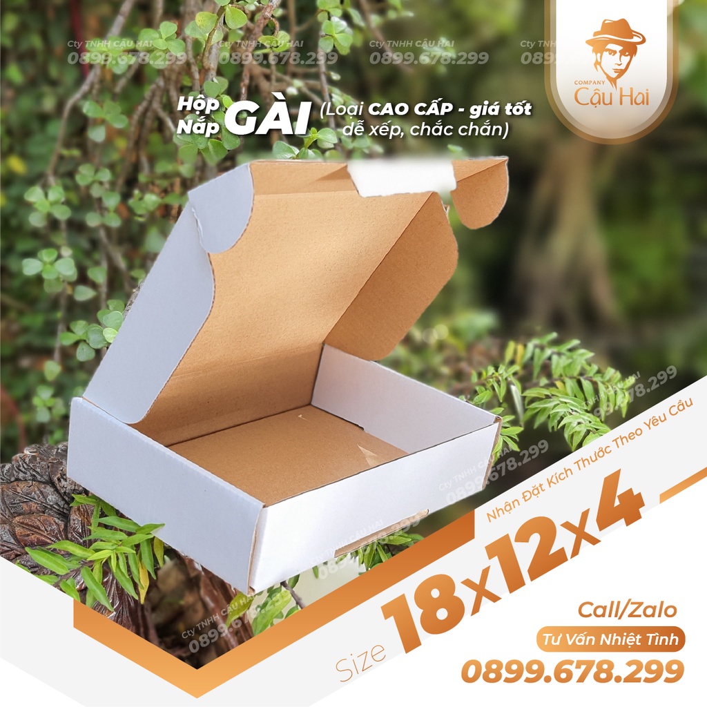 Set 20 Hộp carton nắp GÀI 18x12x4