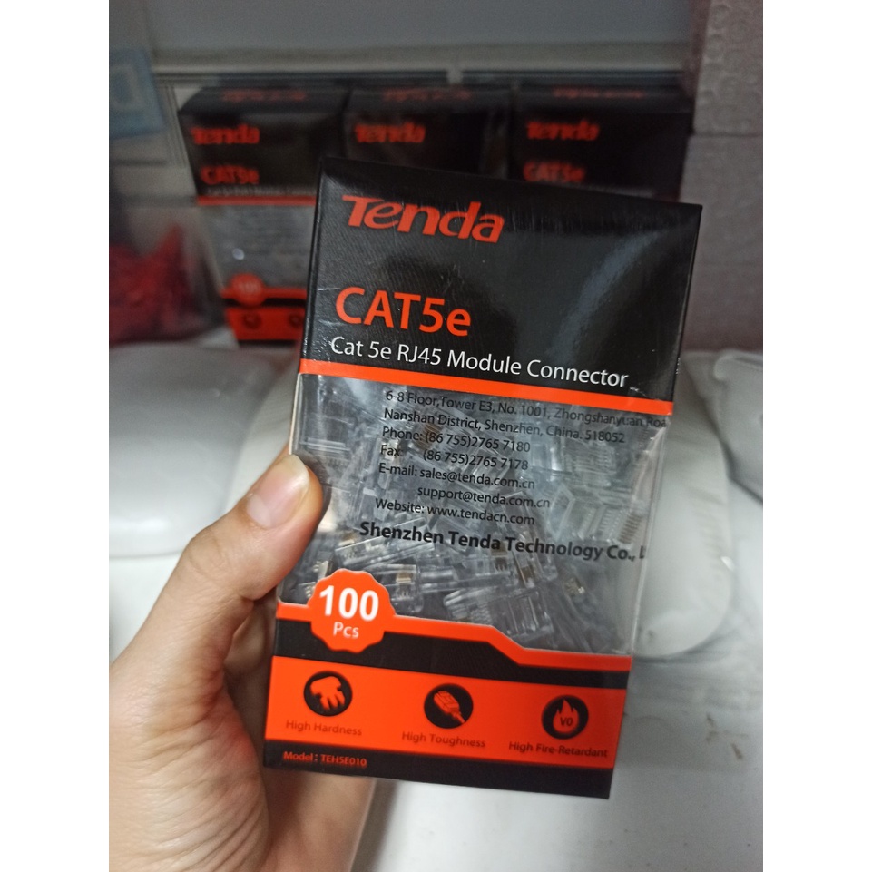 Hạt mạng Tenda, đầu bấm mạng RJ45 Tenda Cat5e , Cat6, hộp jack đầu mạng RJ45 Tenda