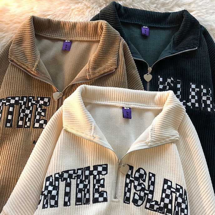 Áo sweater tay dài họa tiết sọc thời trang sành điệu cho nữ