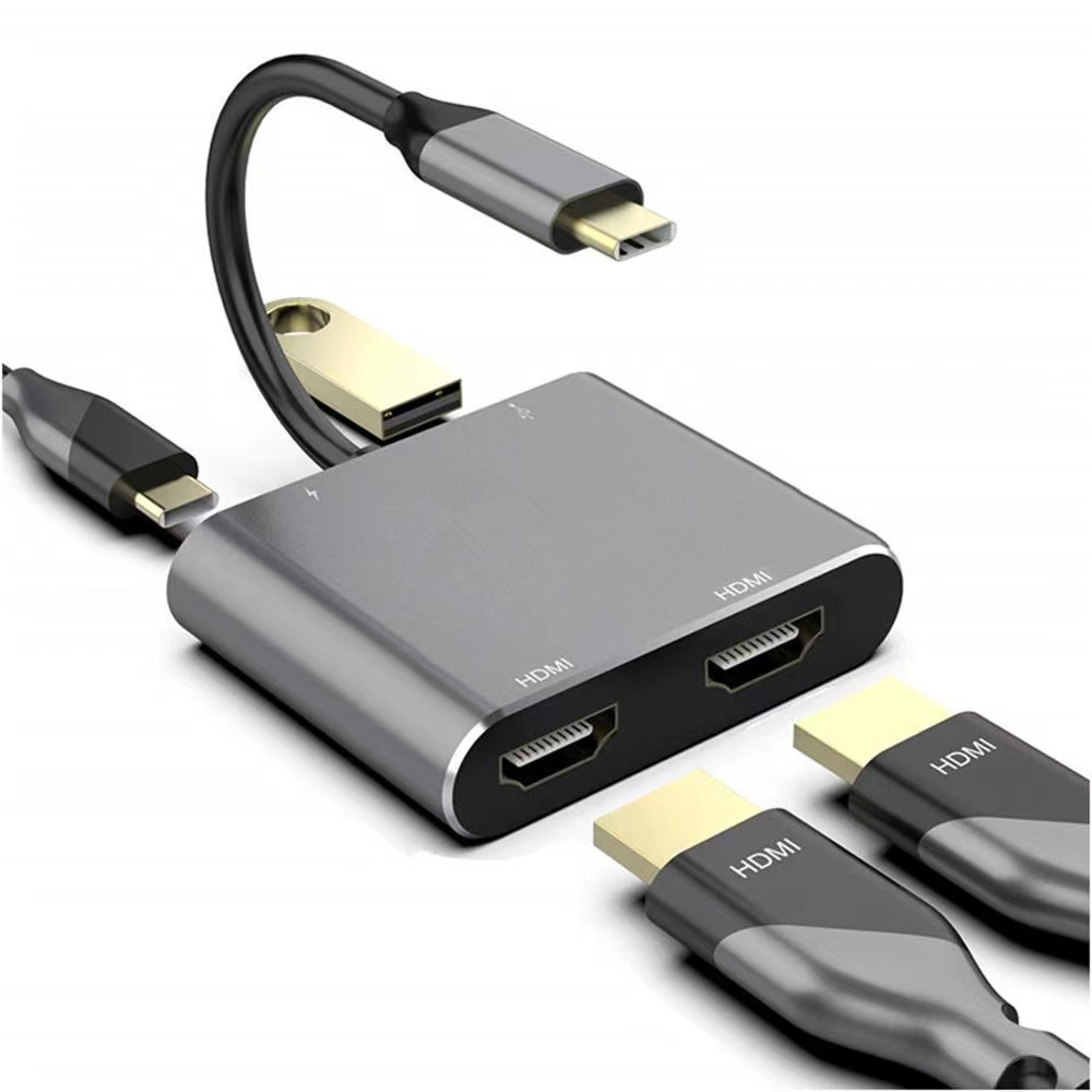 Bộ chia USB C sang HDMI 4K 4 trong 1 Type-C sang HDMI / HDMI / USB 3.0 Cổng + Bộ chuyển đổi cổng USB
