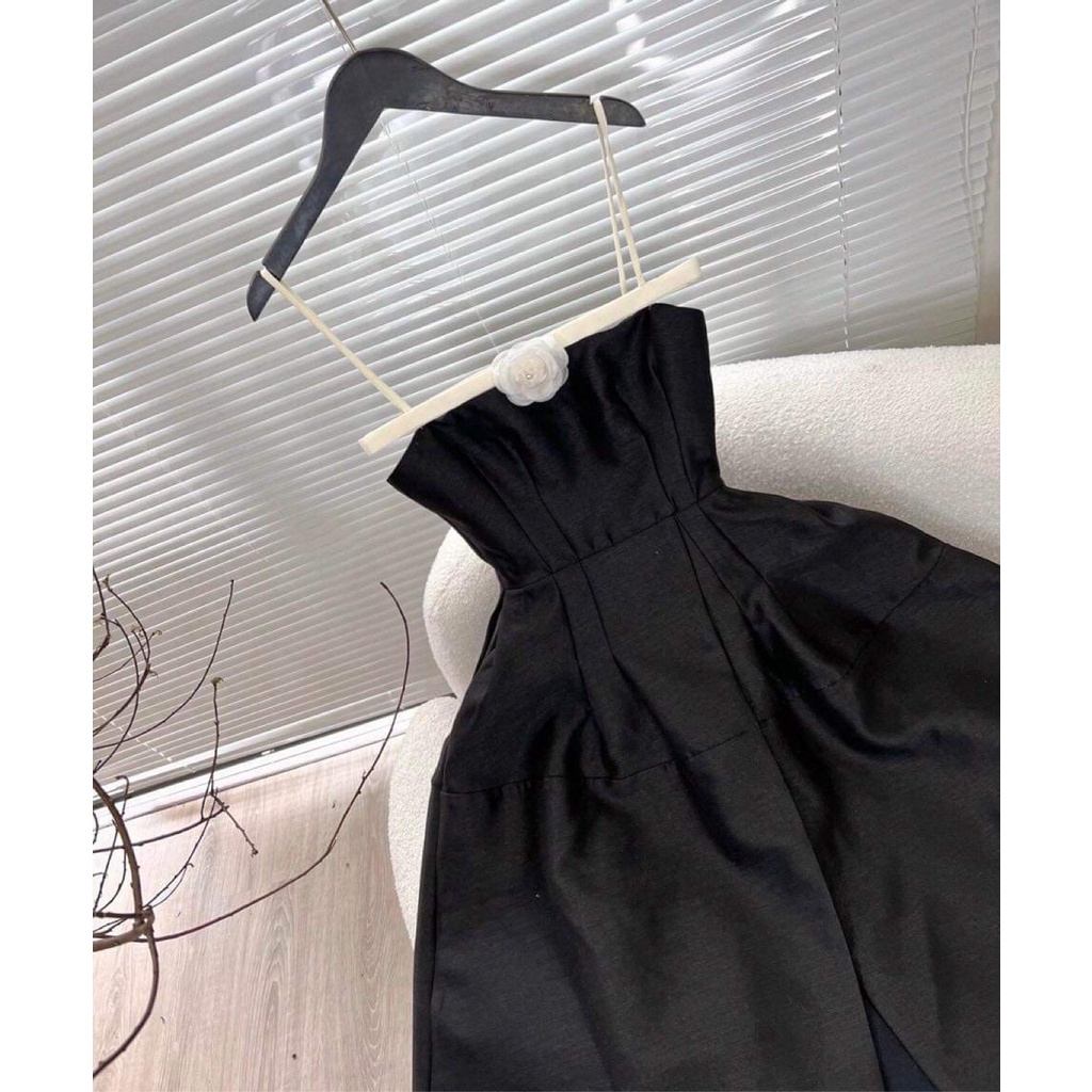 Đầm dự tiệc 2 dây dáng xòe xẻ tà kèm tag hoa sang chãnh - Sarah Dress | BigBuy360 - bigbuy360.vn