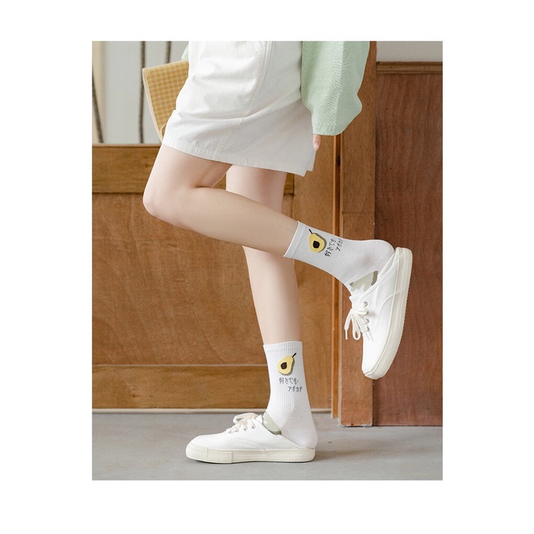 Tất vớ nữ cổ cao cotton set tất bơ dễ thương phong cách hàn quốc Tumie Store
