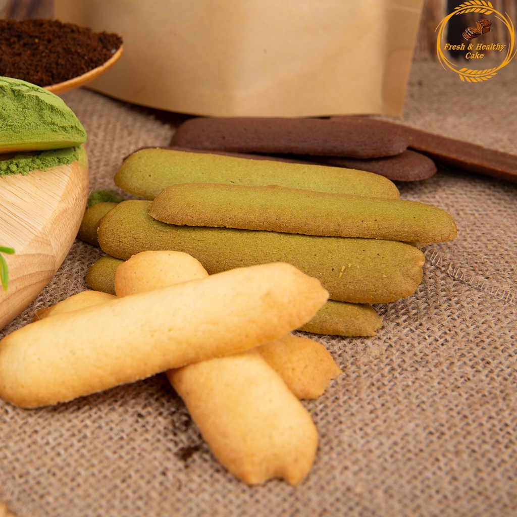 Bánh Lưỡi mèo Healthy không đường , không béo , mix vị matcha - cacao - vani ngon miệng thích hợp ăn kiêng - giảm cân