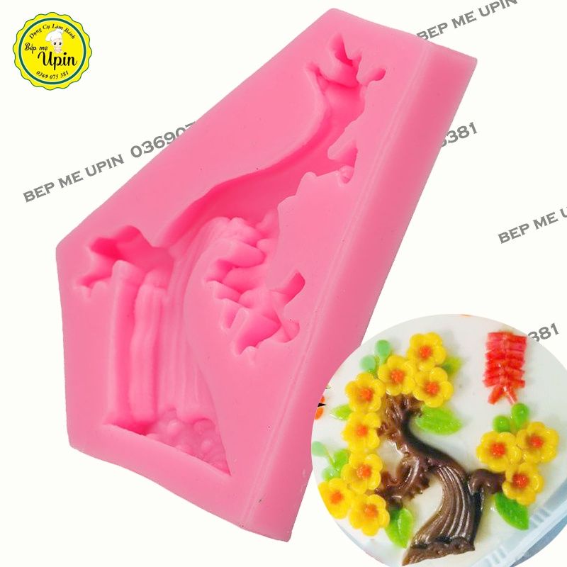 [KHUÔN 4D SALE] Khuôn silicon vỉ 6 hoa mai làm thạch rau câu/ xôi hoa đậu