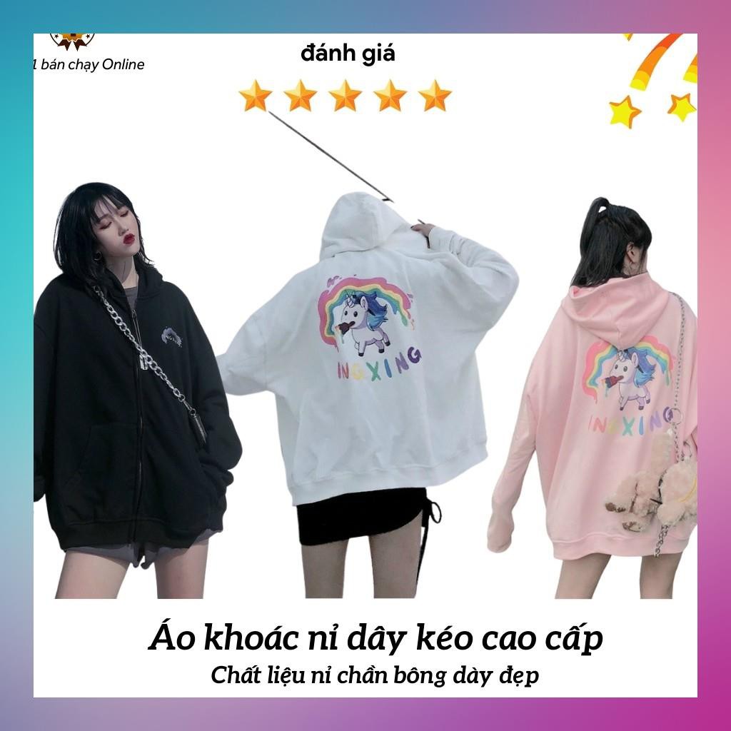 [UY TÍN-CHẤT LƯỢNG] Áo khoác nỉ unisex KN9 dây kéo,cầu vồng INGXING | BigBuy360 - bigbuy360.vn