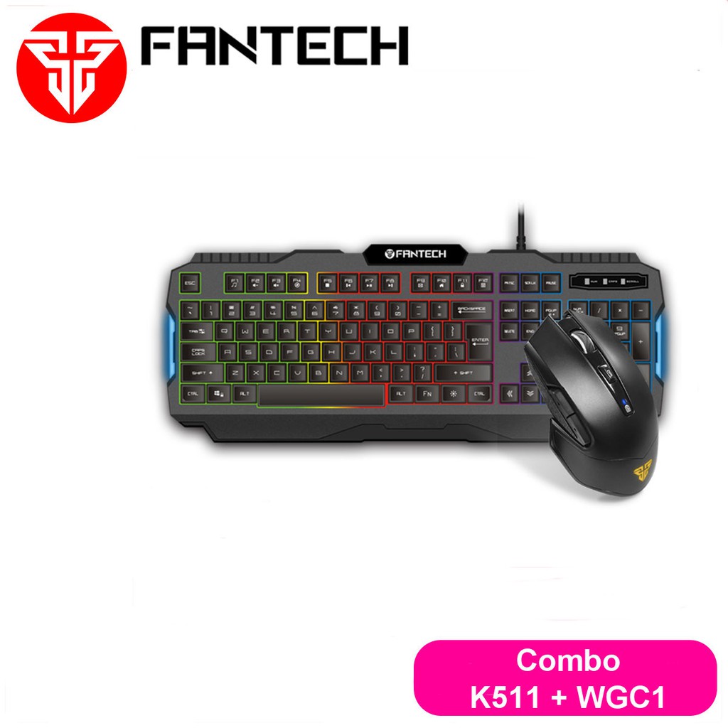 Combo FANTECH Unbound Bàn Phím K511 + Chuột Gaming Không Dây WGC1 - CBO K511 WGC1