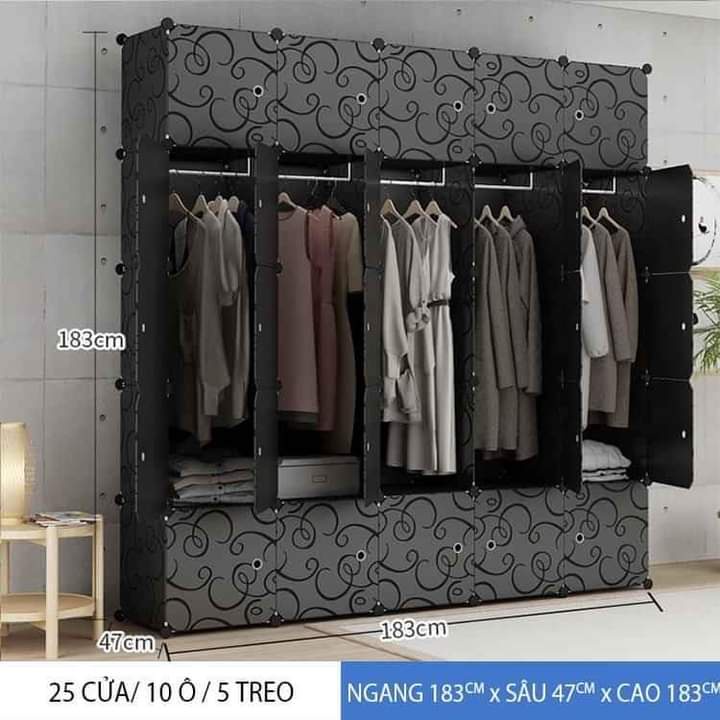 {MẪU MỚI} TỦ NHỰA LẮP GHÉP ĐA NĂNG 25Ô THÔNG MINH SÂU 47CM